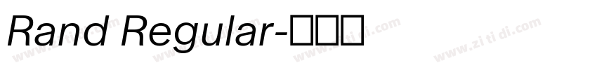 Rand Regular字体转换